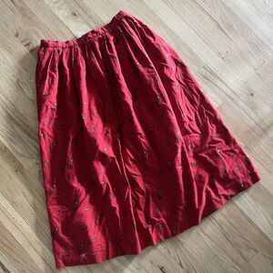 Vintage Ralph Lauren Sz 14 Equestrian Duck Hunt Pleated Midi Novelty Skirt Dogs